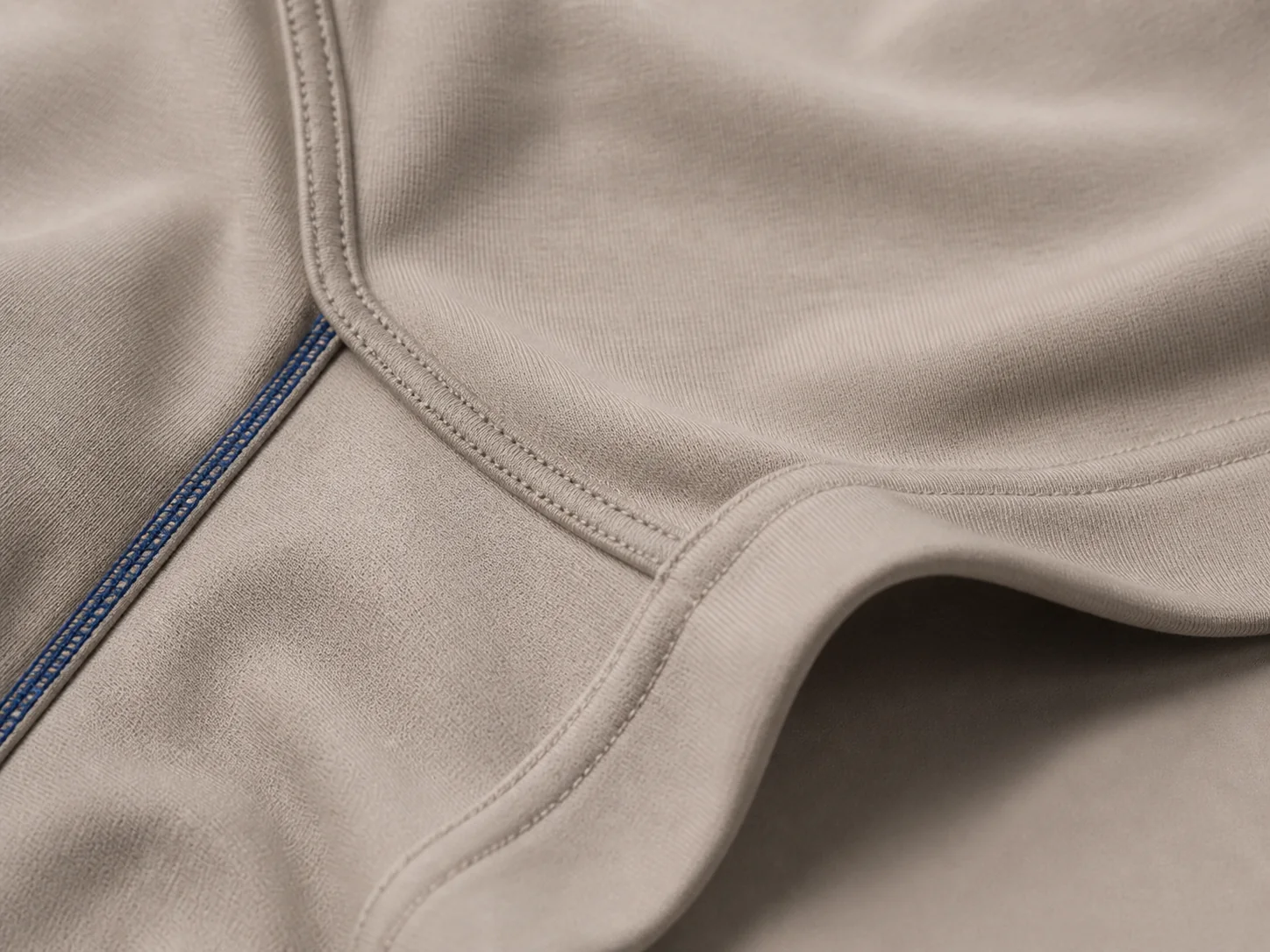 Close view of soft Undease fabric and low-profile seam construction