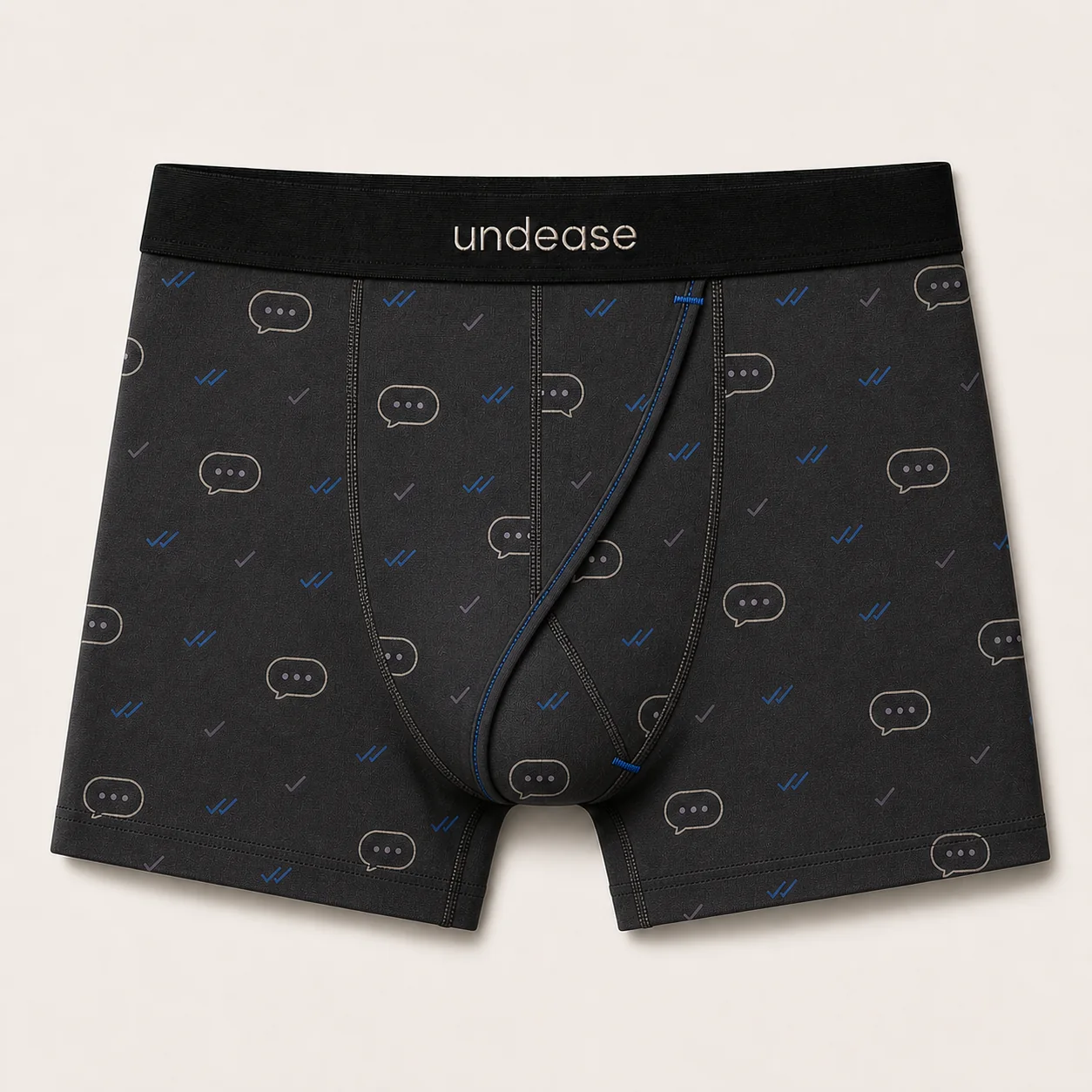 Charcoal Read Receipts Off Trunk with message-status print and the fixed Undease Flap